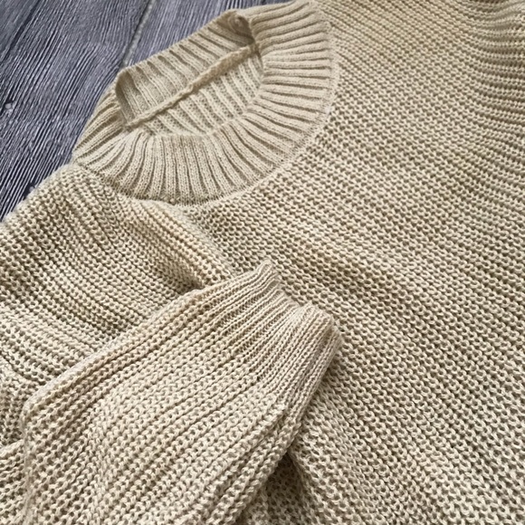 Sexy beige long sleeve broken holes sweater dress - Picture 4 of 5